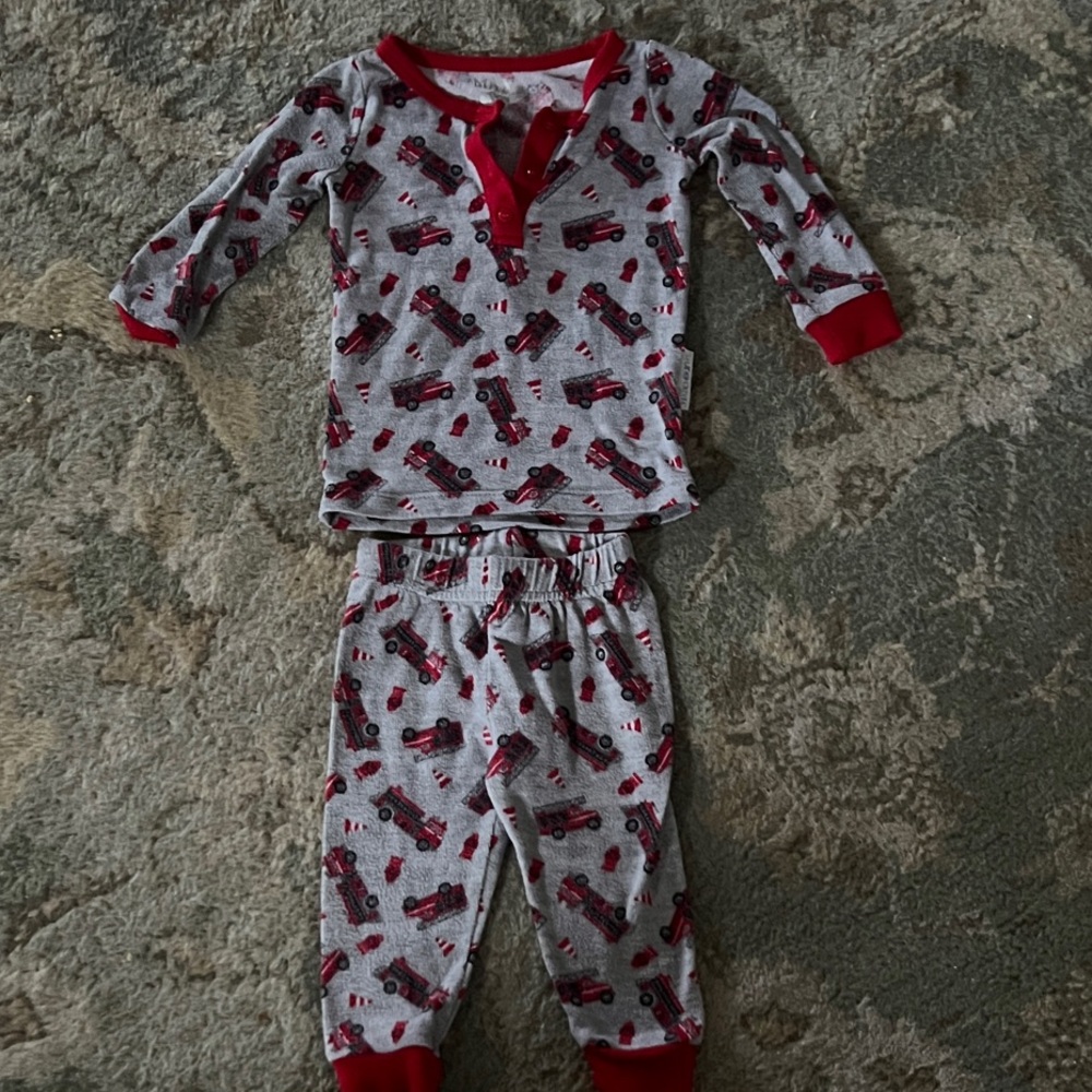 Cozy Fire Truck Kids Pajama Set